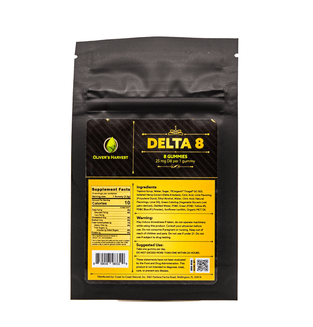 Delta 8 THC Gummies, 25MG each